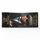 Happy Birthday Photo Party Event Gold Black Custom