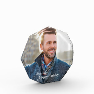Happy Birthday Photo Picture Custom  Acrylic Award