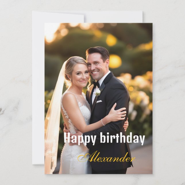 Happy Birthday Photo wife husband  Card (Front)