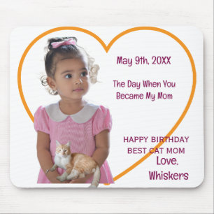 Happy Birthday Photos Cat & Mum Mousepad