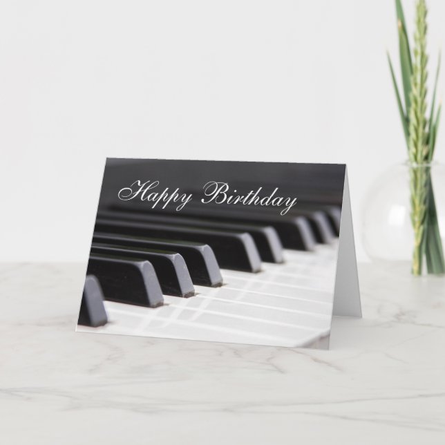 Happy Birthday Piano Greeting Card (Front)