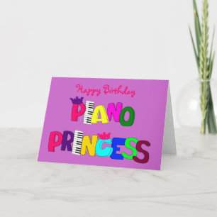 Happy Birthday Piano Princess Card