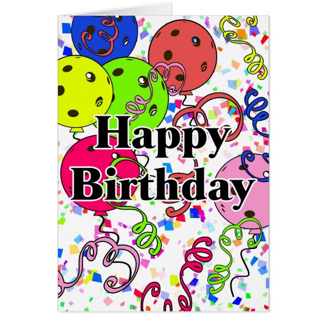 Happy Birthday Pickleball Balloons 3rd Shot Drops (Front)