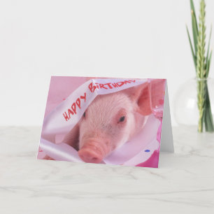 Happy birthday pig card
