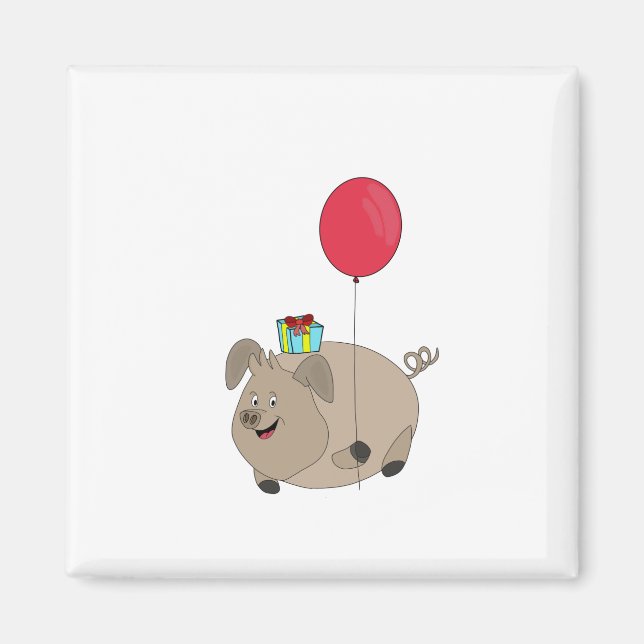 Happy Birthday Pig Magnet (Front)