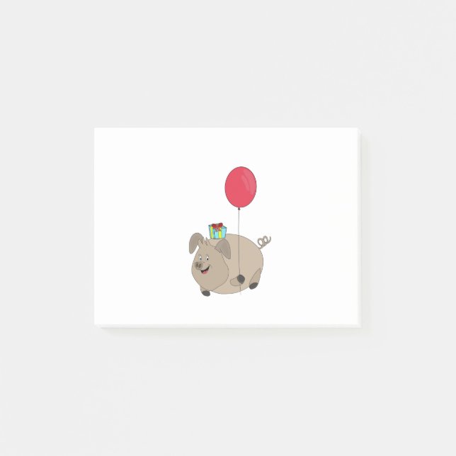 Happy Birthday Pig Post-it Notes (Front)