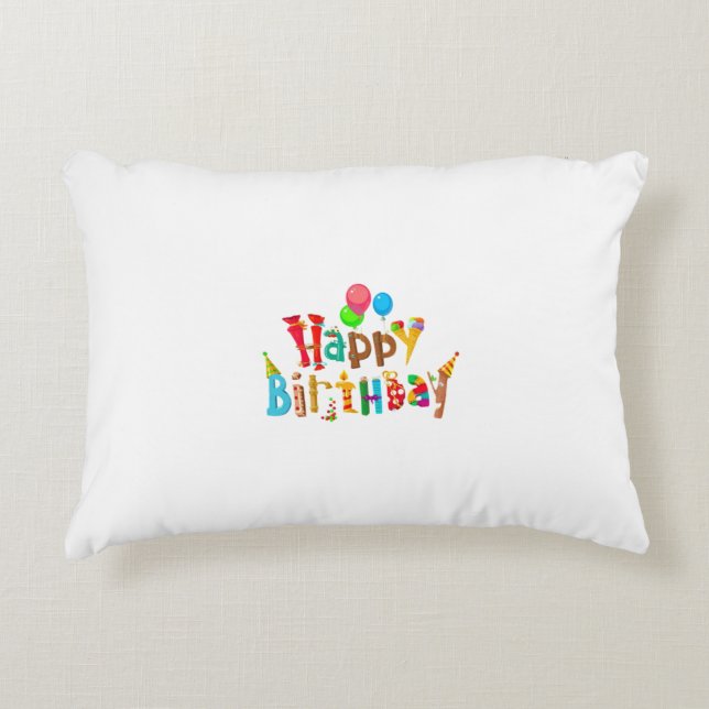Happy Birthday" pillow design (Front)