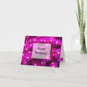 Happy Birthday. Pink Aster Flowers Card