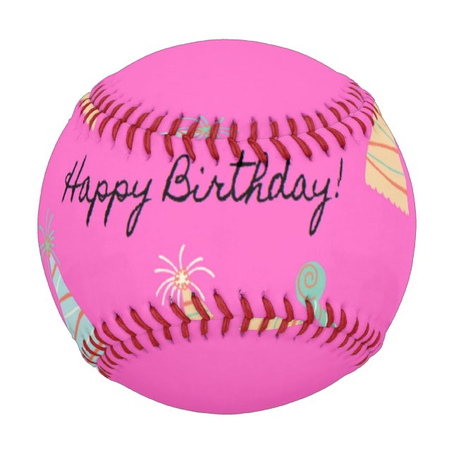Happy birthday pink baseball (Front)