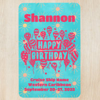 Happy Birthday Pink Blue Cruise Door