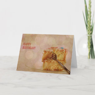 Happy Birthday Pink Bokeh Cake Card