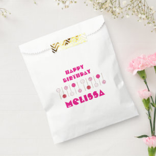 Happy Birthday Pink Frosted Cake Pops Party Favour Bag