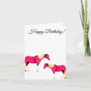 happy birthday pink horse card