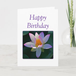 Happy Birthday Pink Lotus Flower Card
