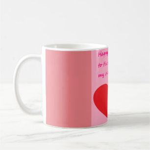 Happy Birthday pink mug with heart and message
