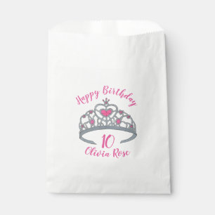Happy Birthday Pink Princess Party Tiara Crown Favour Bag