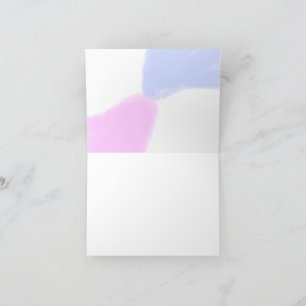 Happy birthday pink purple pastel name simple eleg thank you card