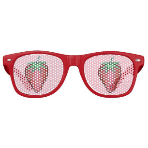 Happy Birthday Pink Red Sweet Strawberry Berries Retro Sunglasses