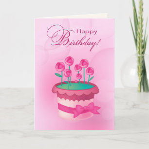 Happy Birthday. Pink Rose Card