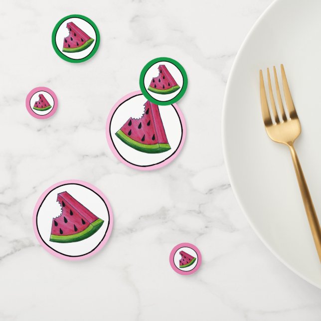 Happy Birthday Pink Watermelon Slice Fruit Picnic Confetti (Group)