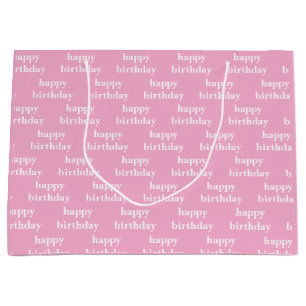 Happy birthday pink &whit custom large gift bag