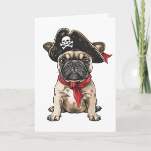 Happy Birthday Pirate French Bulldog Card