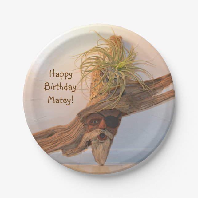 Happy Birthday Pirate Paper Plate (Front)