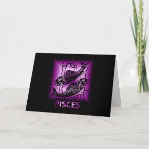Happy Birthday Pisces starsign Card