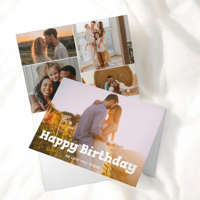 Happy Birthday Playful Bold Photo Card (Creator Uploaded)