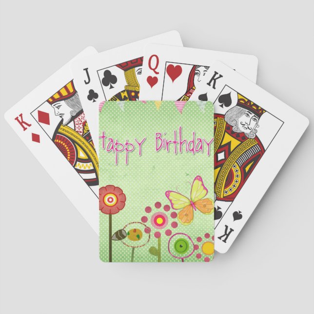 Happy Birthday Playing Cards (Back)