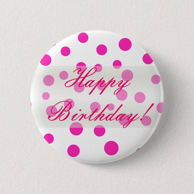 Happy Birthday Polka Dot Button (Front)