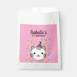 Happy Birthday Polka Dot Cat Favour Bag