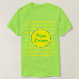 Happy Birthday Polka Dot T-Shirt (Neon Green)