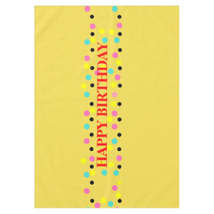 Happy Birthday Polka Dots Party Tablecloth