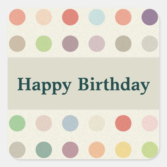 Happy Birthday Polka Dots Sticker (Front)