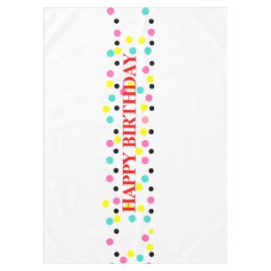 Happy Birthday Polka Dots Tablecloth