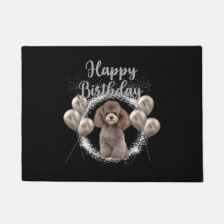Happy Birthday Poodle Doormat