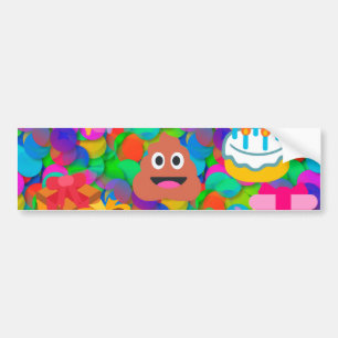 happy birthday poop emoji bumper sticker
