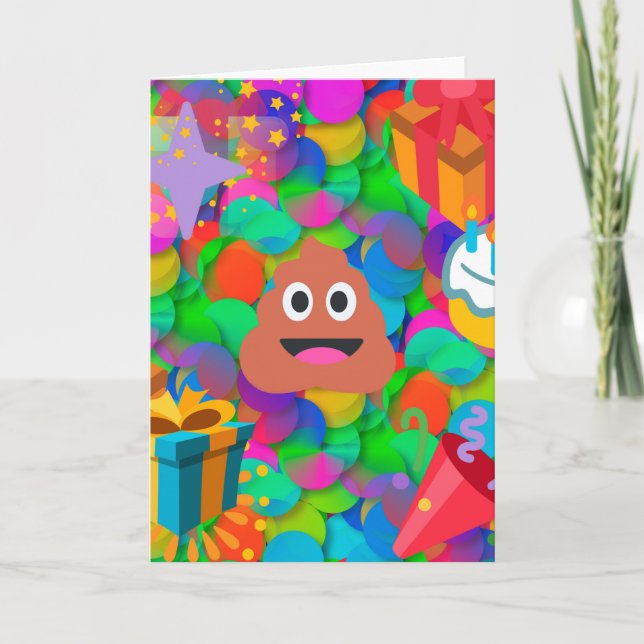 happy birthday poop emoji card (Front)