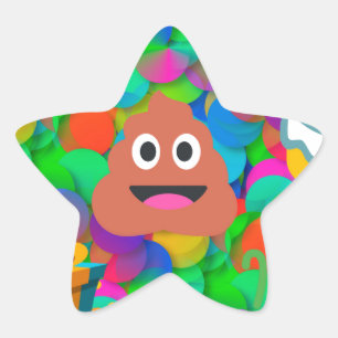 happy birthday poop emoji star sticker