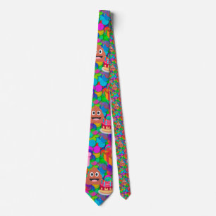 happy birthday poop emoji tie