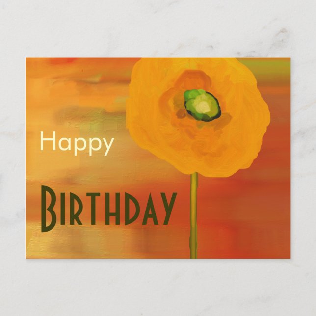 Happy Birthday, poppies in bloom Postcard (Front)