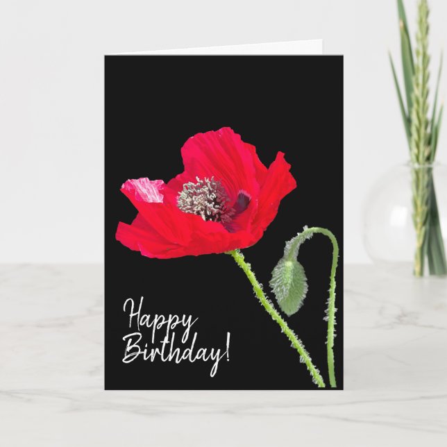 "Happy Birthday” Poppy Card (Front)