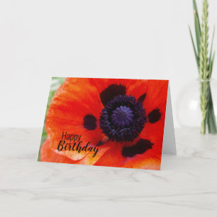 Happy Birthday Poppy Flower Card
