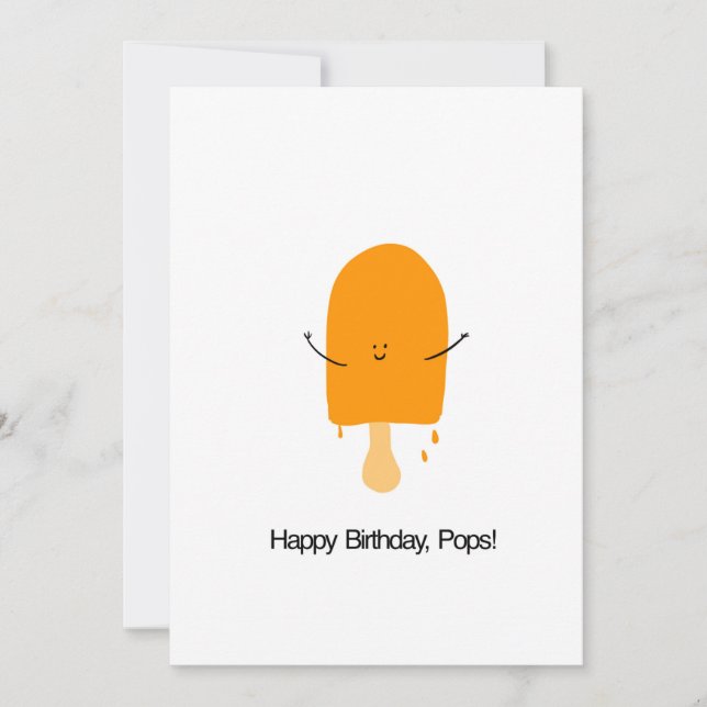 Happy Birthday Pops Flat Greeting Card (Front)
