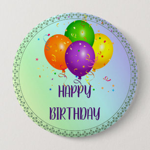 Happy Birthday, popular design, 10 Cm Round Badge