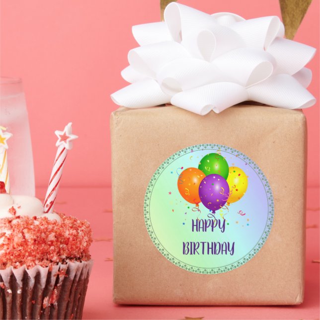 Happy Birthday, popular design  Classic Round Stic Classic Round Sticker (Party)