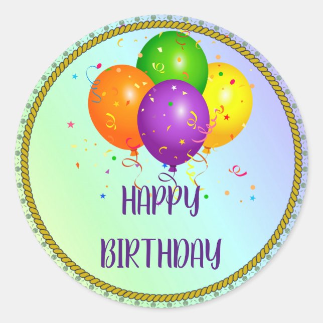 Happy Birthday, popular design, Classic Round Sticker (Front)
