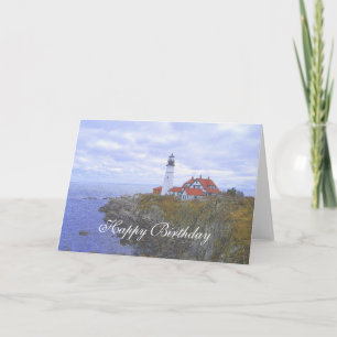 Happy Birthday, Portland Head Light House Art Card