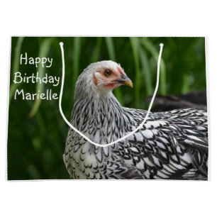 Happy Birthday Posing Chicken Large Gift Bag
